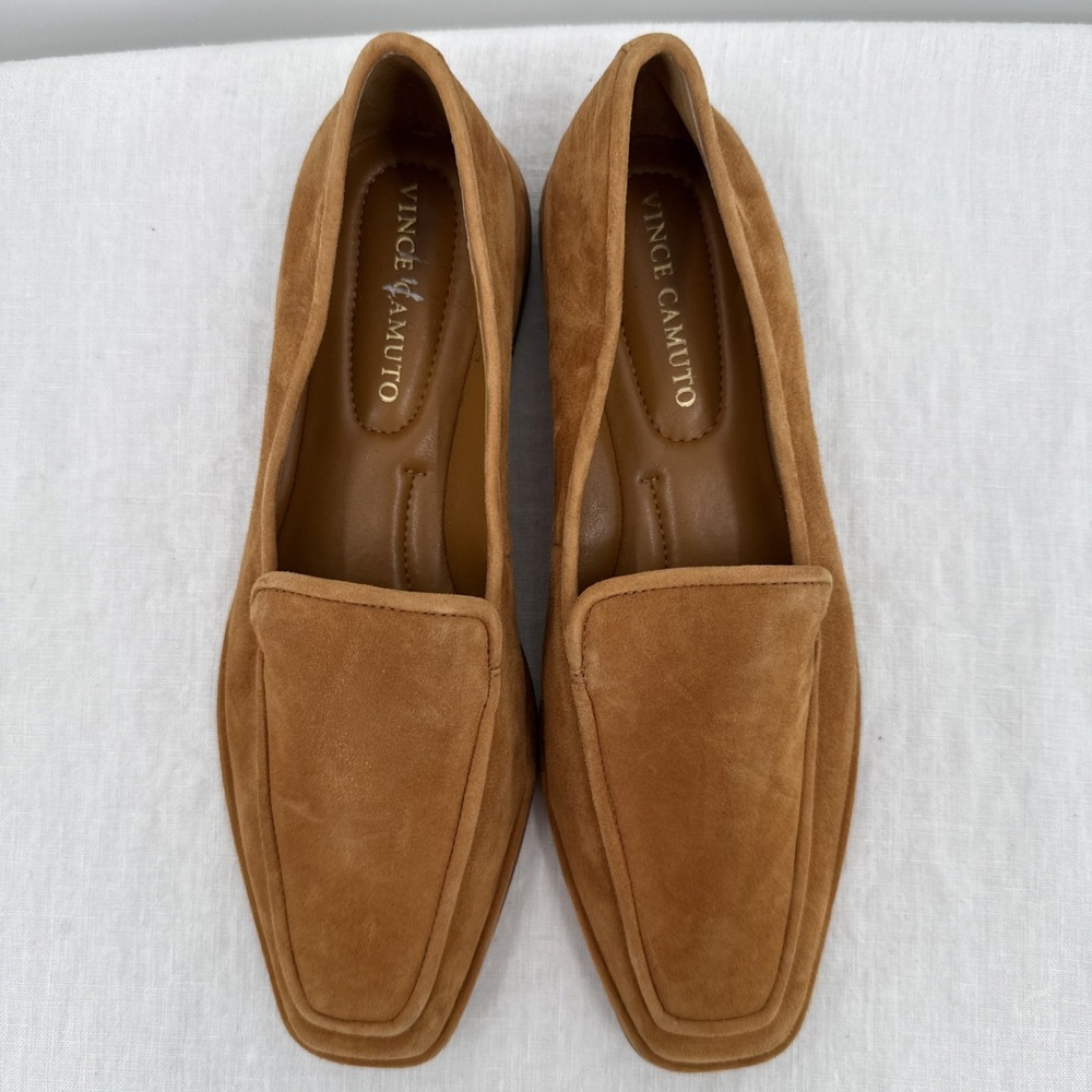 Vince Camuto Womens Brown Drananda Suede Leather Loafers Size 5.5/36 Classic - Picture 2 of 8
